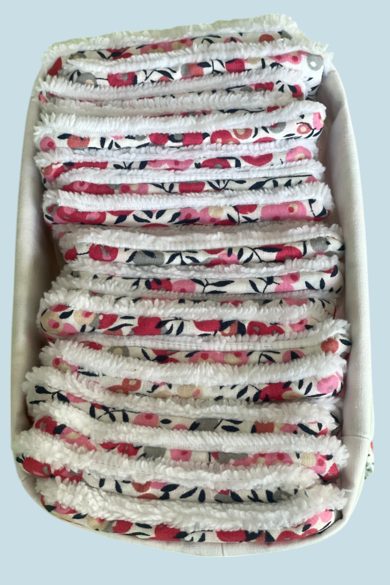 20 lingettes bambou lavables vue du dessus moonlac