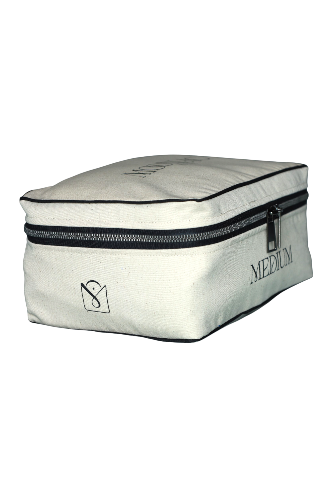 Cube vue de profil écru moonlac pour l'organisation de la valise cabine