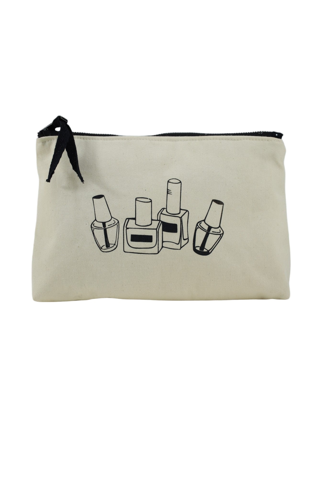 Pochette pour les vernis à ongles écru et large en coton oeko-tex Moonlac pour une bonne organisation de la valise cabine