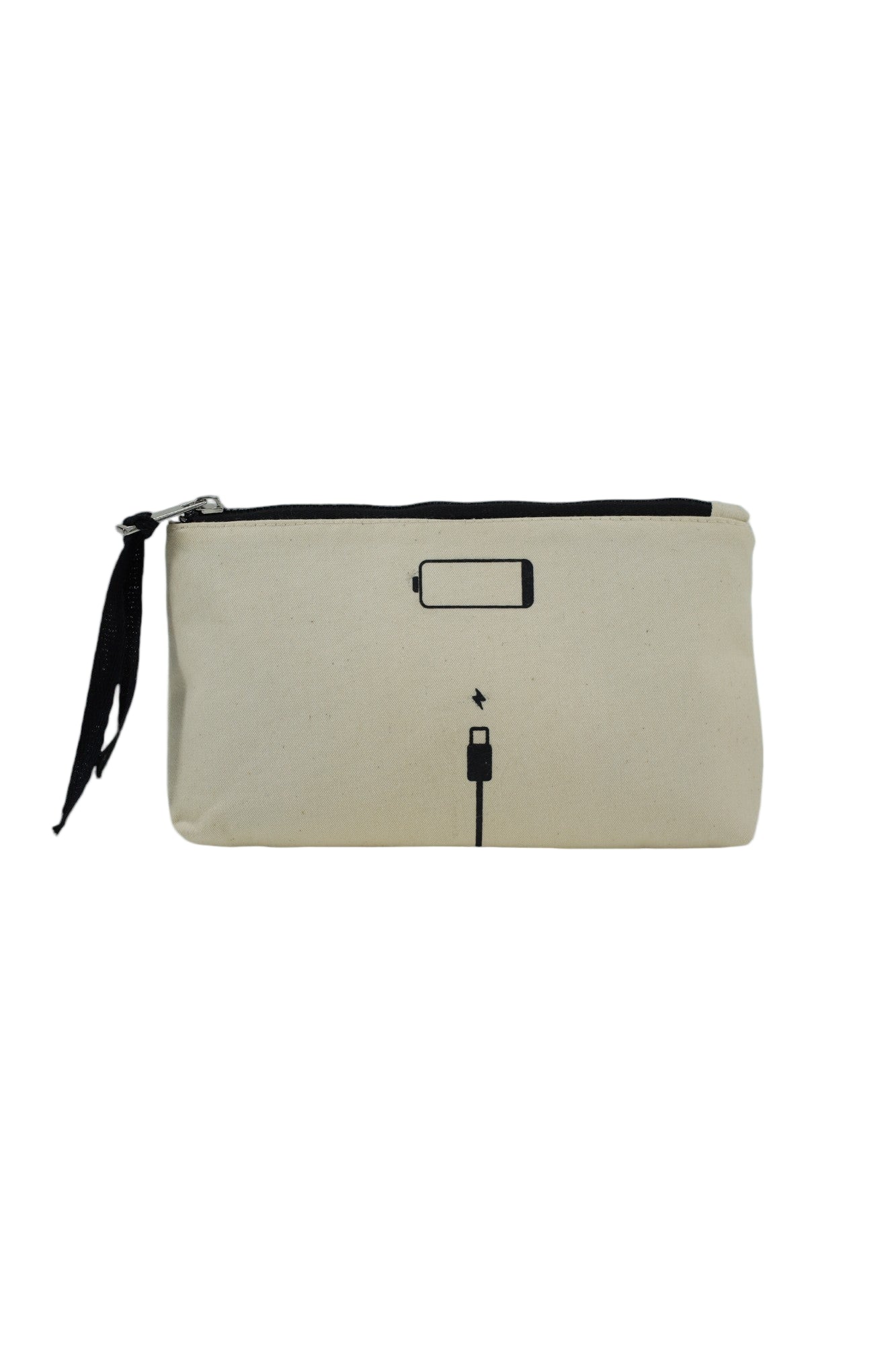 Pochette small écru Moonlac pour chargeur et câbles – organisation valise cabine
