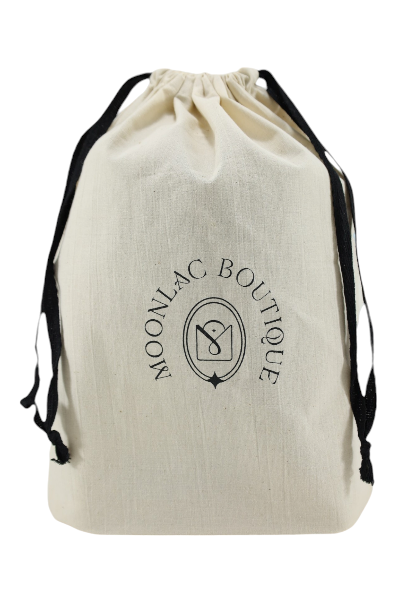 Pochon écru uni Moonlac sans sérigraphie – rangement minimaliste en coton pour valise ou maison