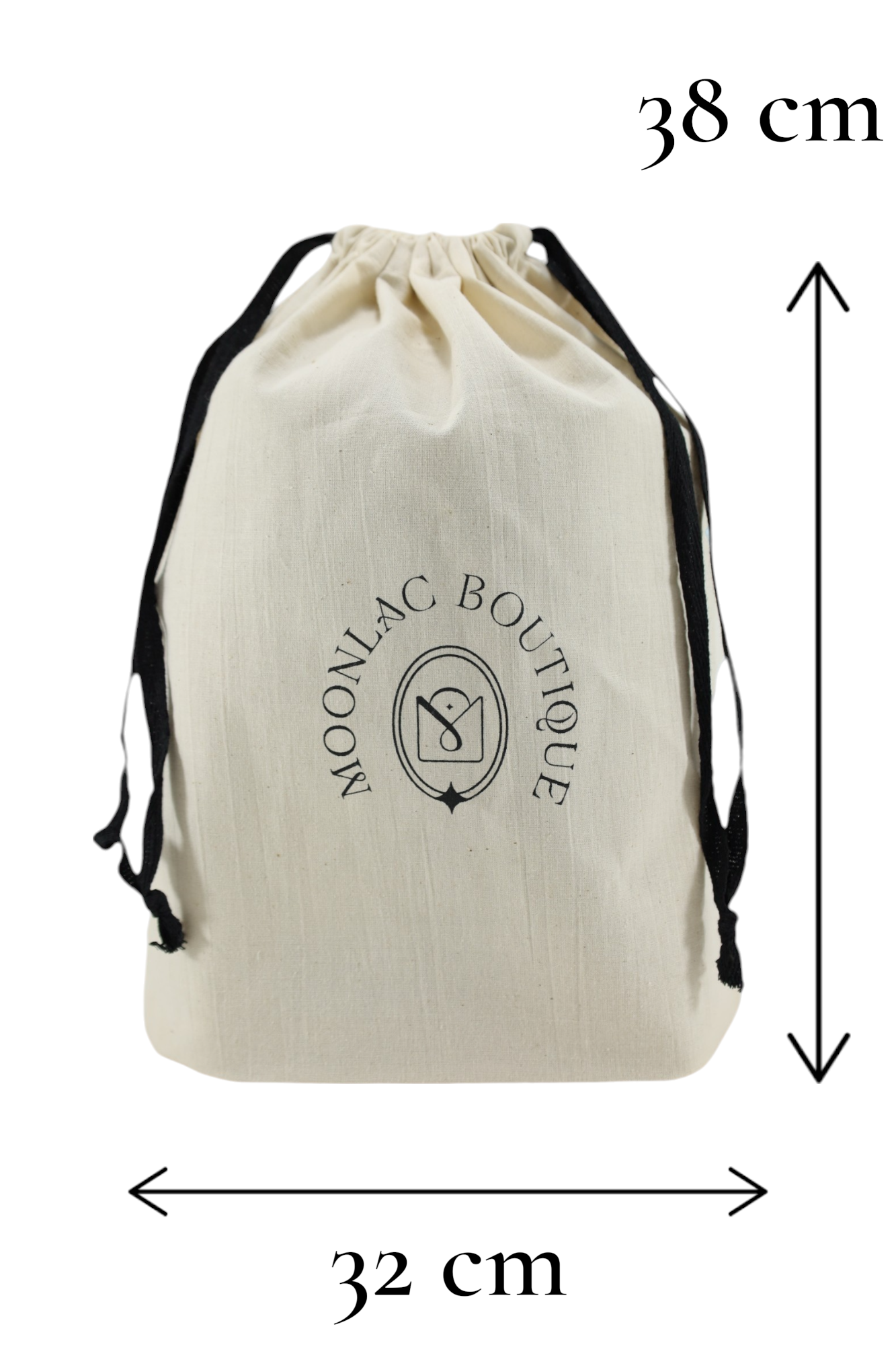 Sac de rangement Moonlac de couleur beige en serge de coton