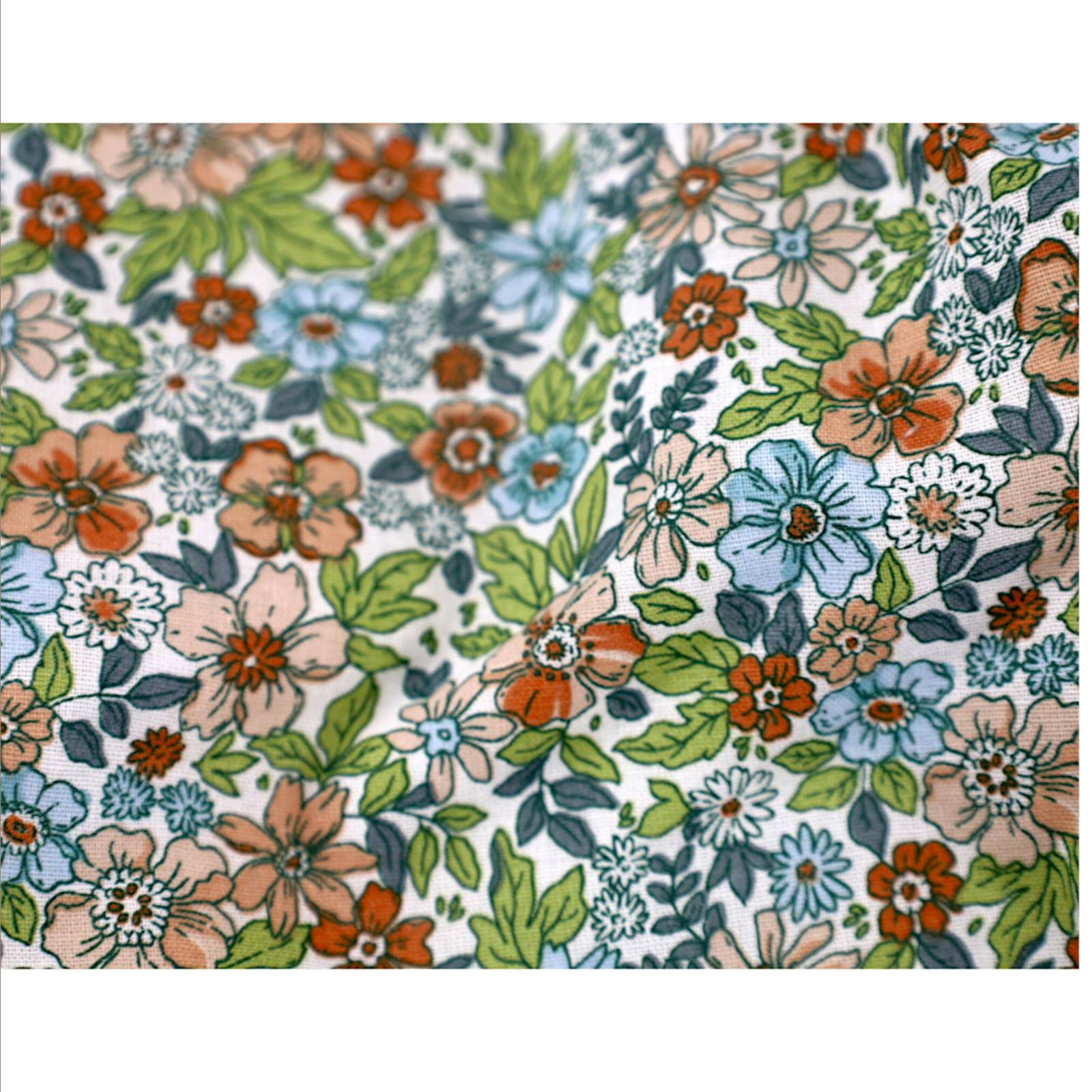 tissu moonlac fleurs vertes