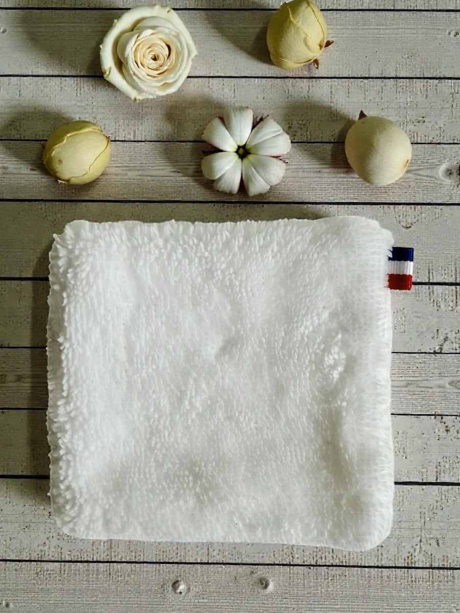  lingette démaquillante lavable blanche en éponge de bambou douce MOONLAC