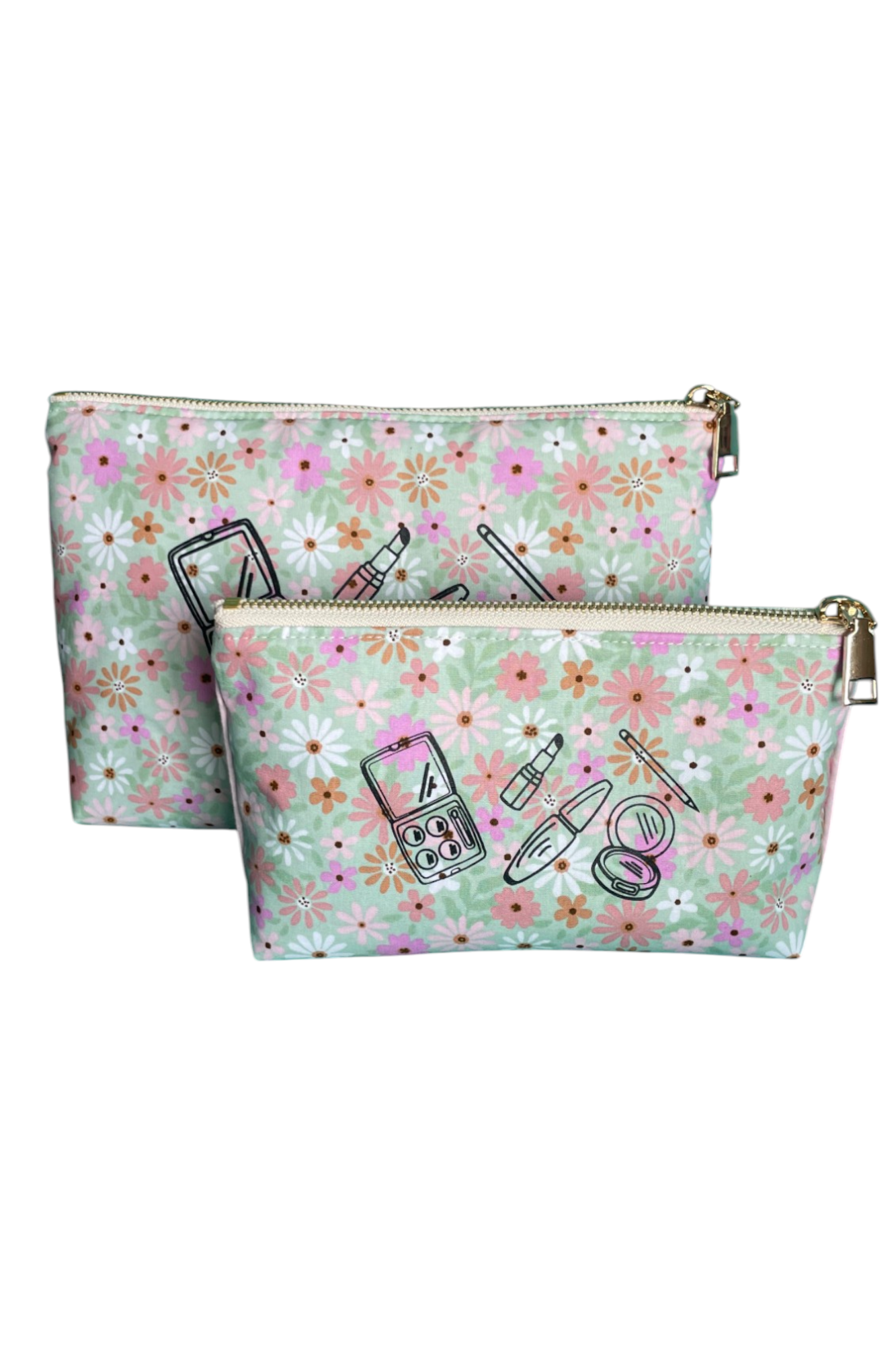 Deux jolies pochettes sur fond blanc imprimé floral Moonlac