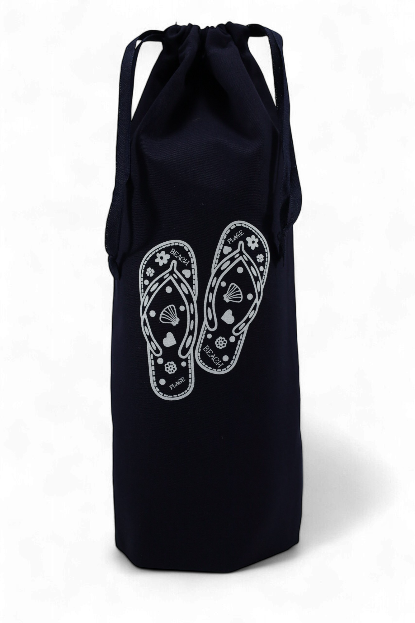 Sac chaussures bleu marine Moonlac avec dessin de tongs – rangement pratique et stylé pour vos sandales d'été